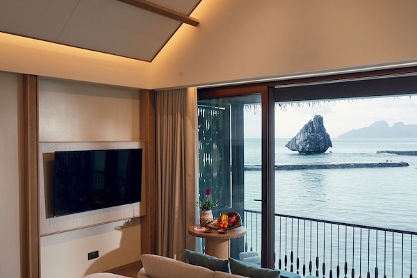 Vila (1 King Bed, Water) | Minibar, brankas, meja kerja, dan ruang kerja ramah laptop