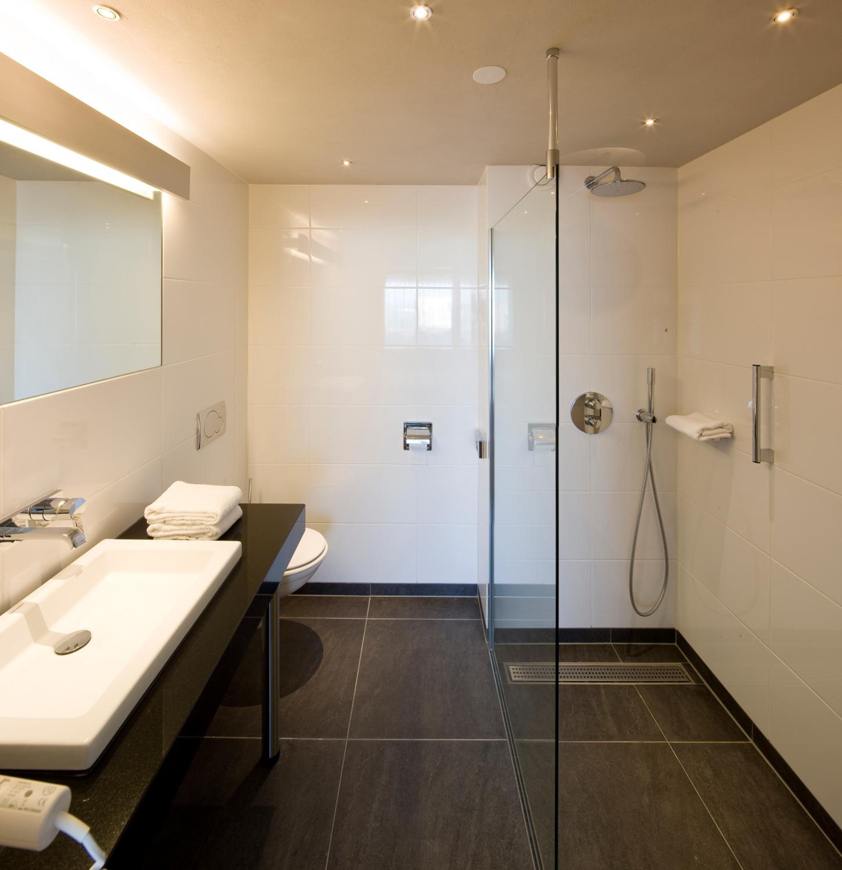 free toiletries, hair dryer, towels