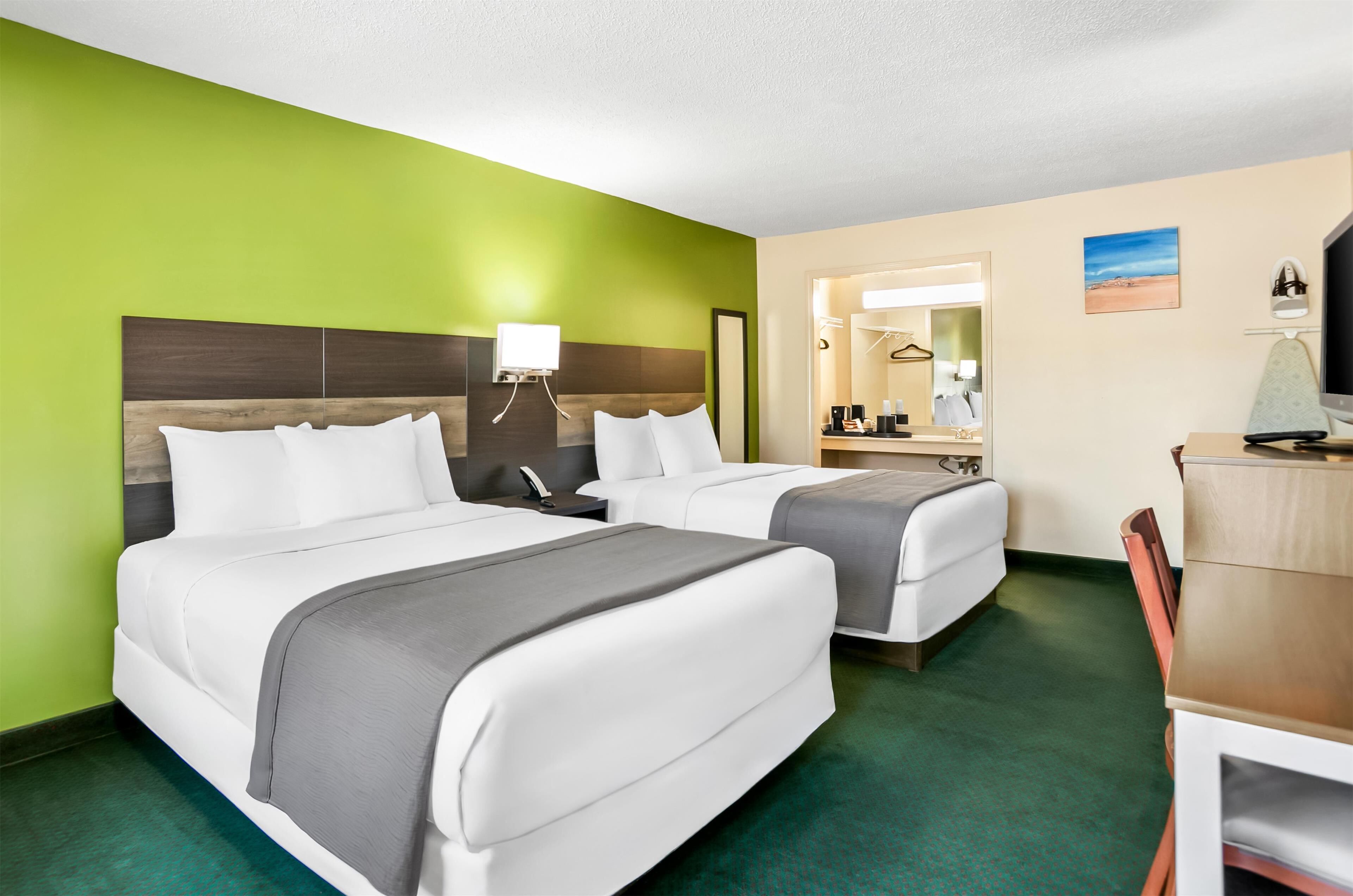 Room, 2 Double Beds | Desk, iron/ironing board, WiFi, bed sheets