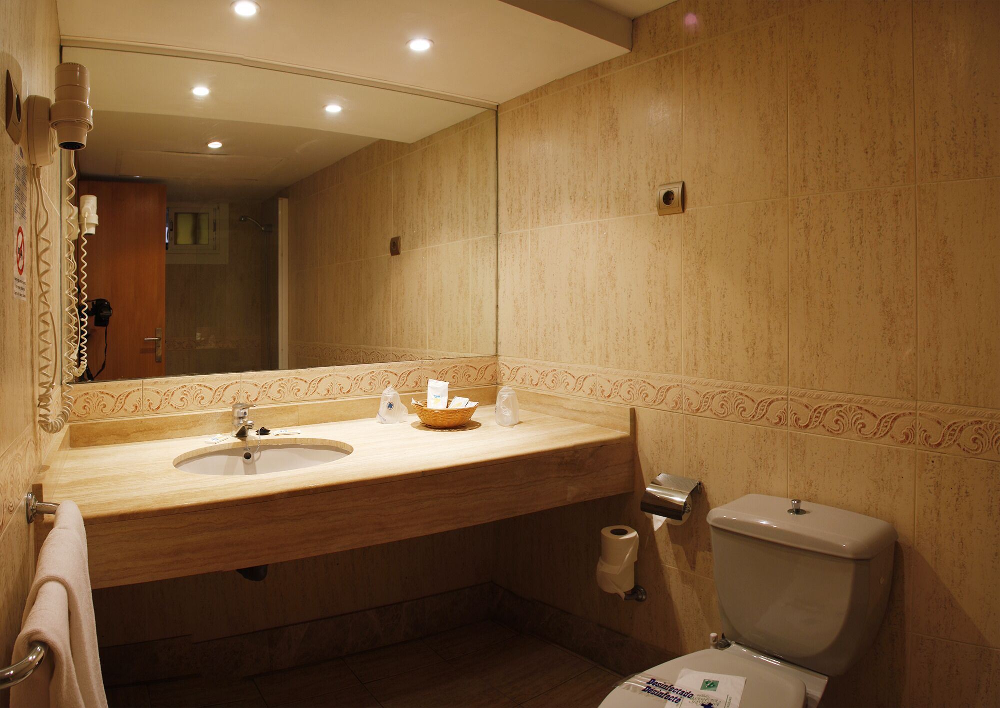 free toiletries, hair dryer, towels, soap