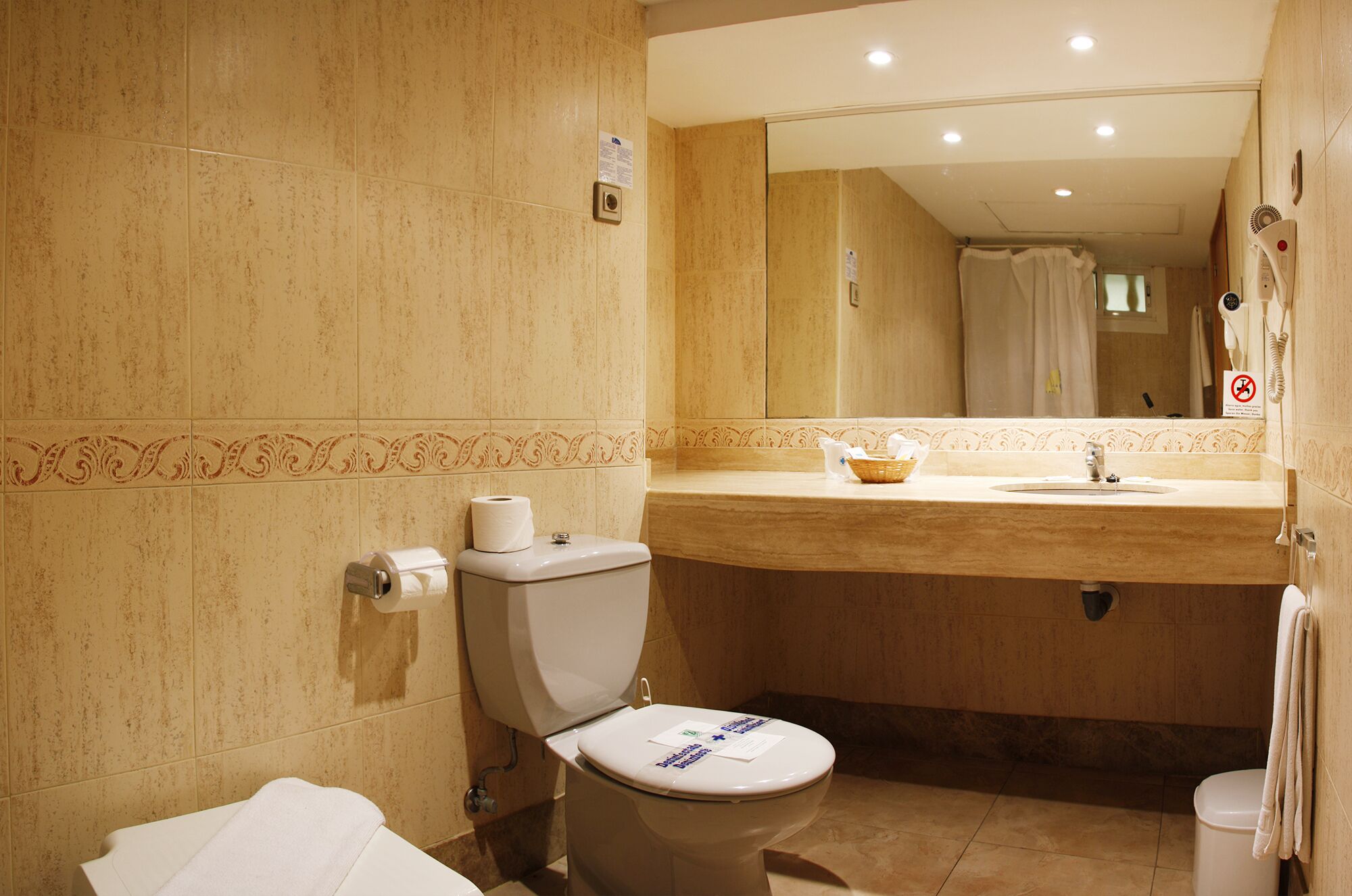 free toiletries, hair dryer, towels, soap