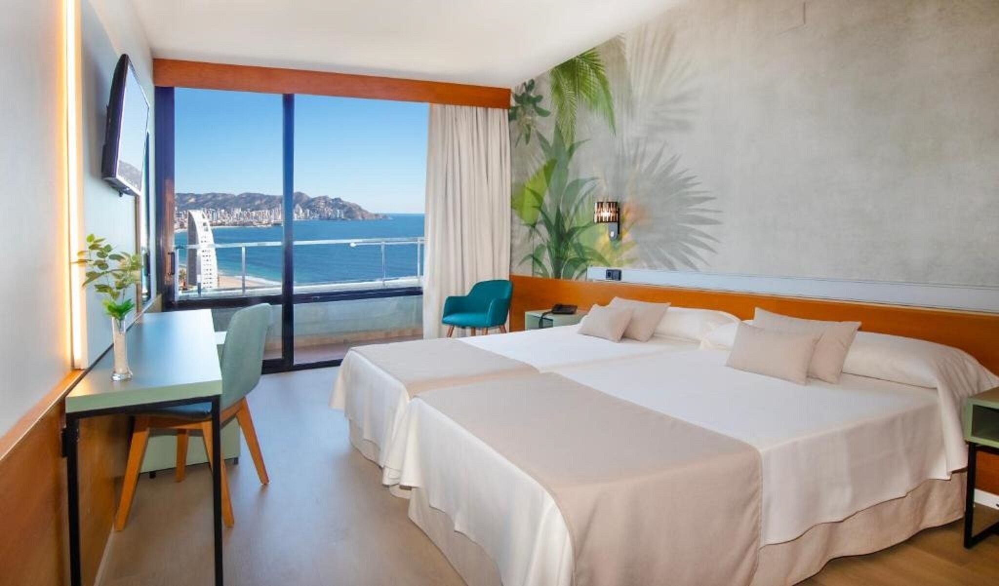 Desk, blackout drapes, WiFi (surcharge), bed sheets