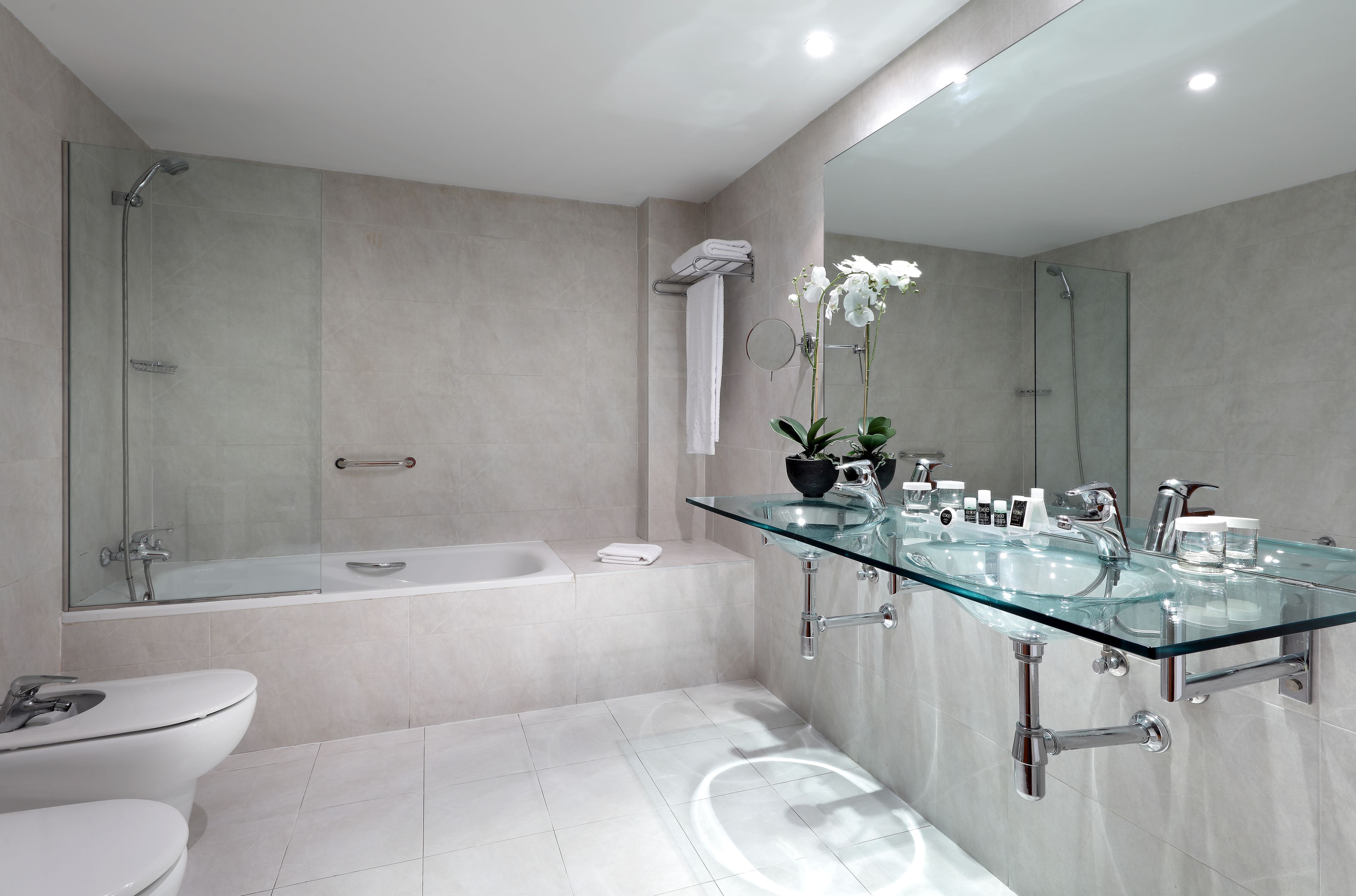 double room single use | bathroom | deep-soaking bathtub, eco-friendly toiletries, hair dryer, towels