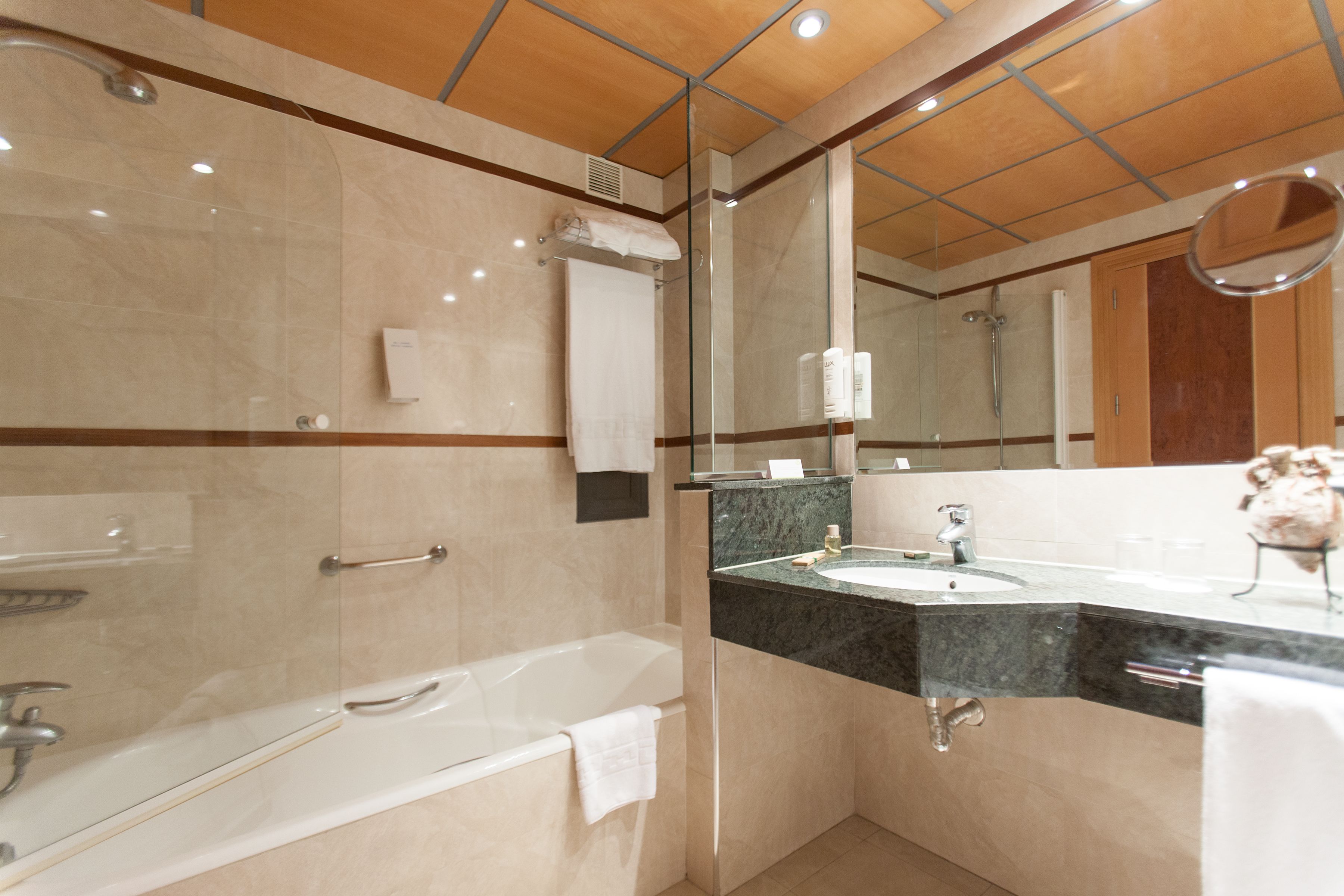 shower, free toiletries, hair dryer, bidet