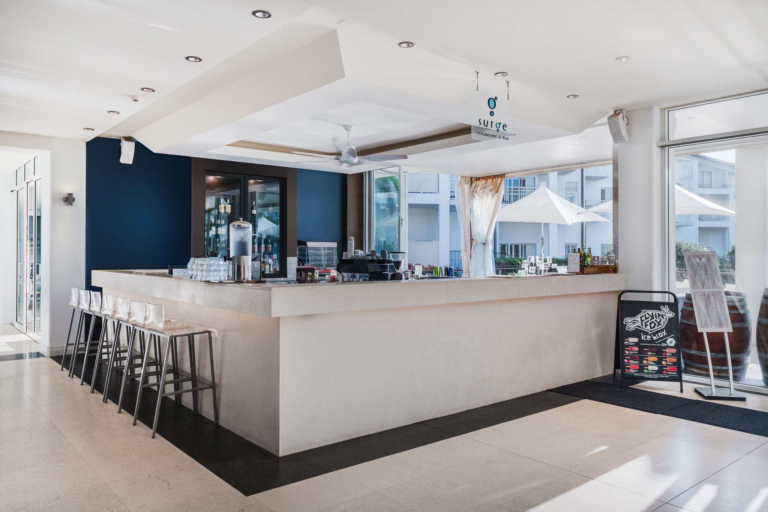 lunch served, beach views