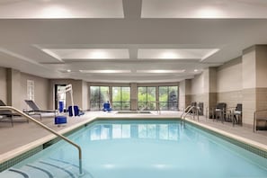 Indoor pool, pool loungers