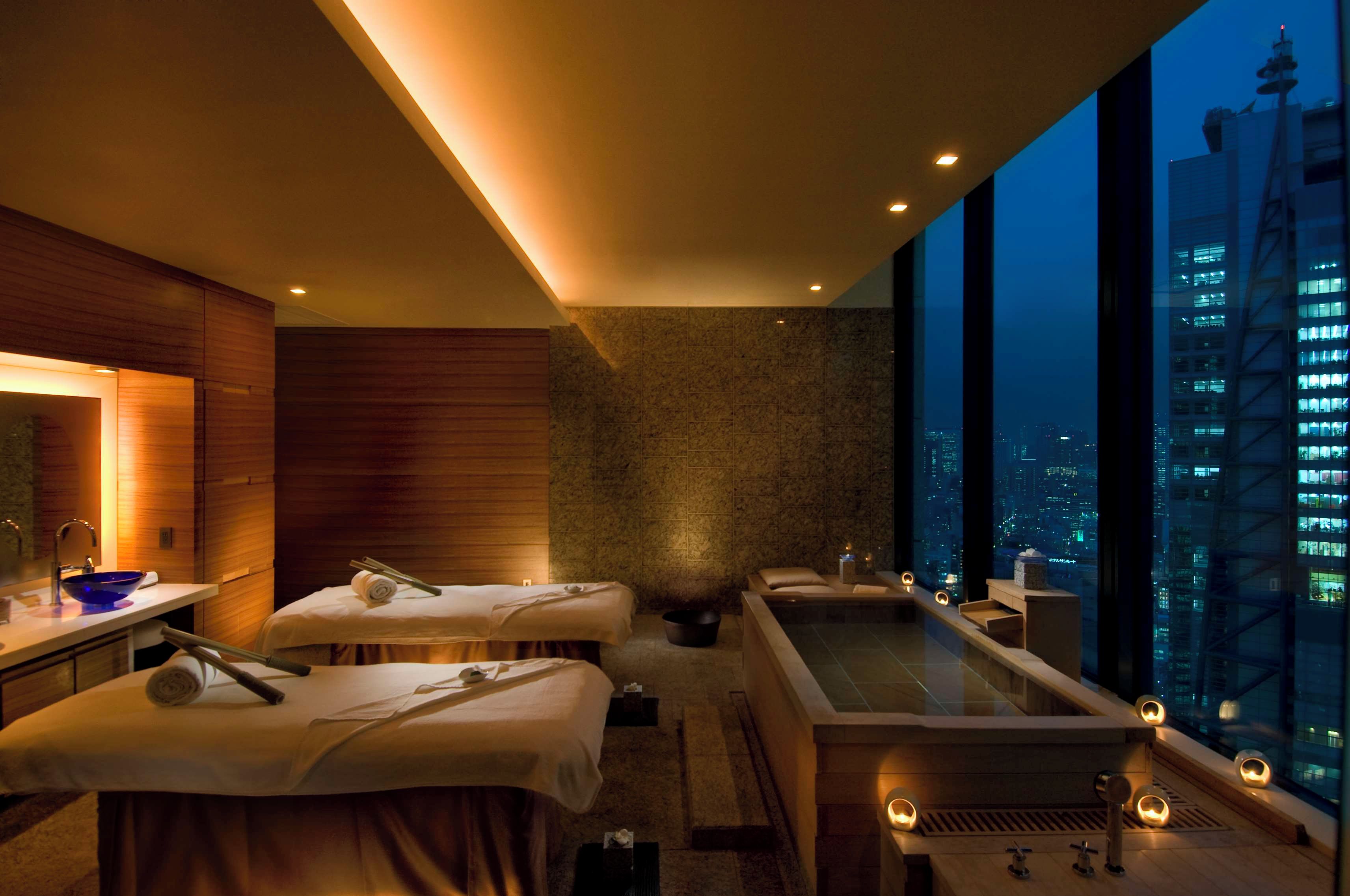 Sauna, hot tub, body treatments, facials, manicures and pedicures