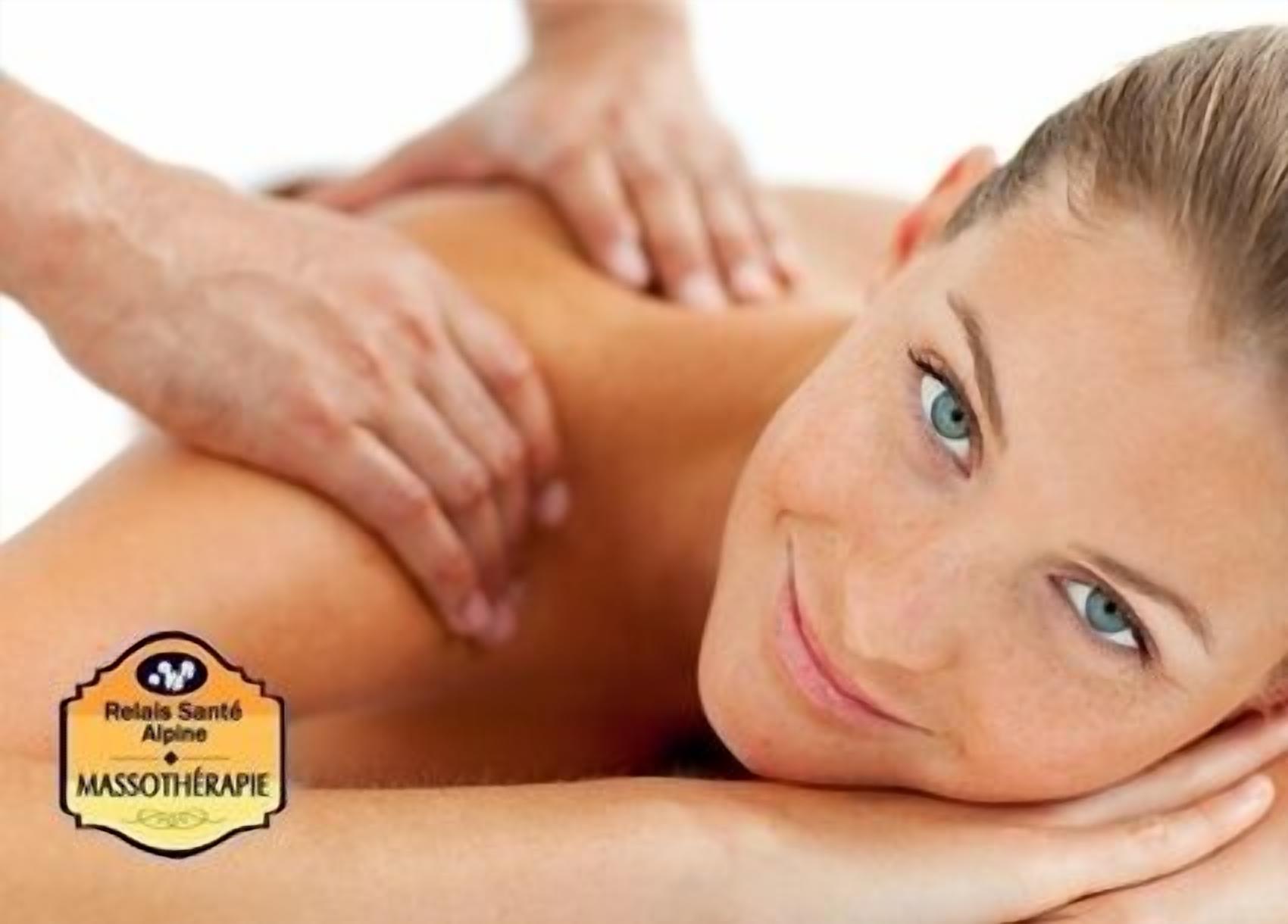 En massagebehandling med en logotyp som visar att det är ett hälso- och spacentrum.