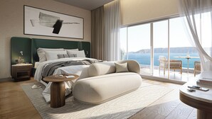 1 kamar tidur, seprai antialergi, minibar, dan brankas