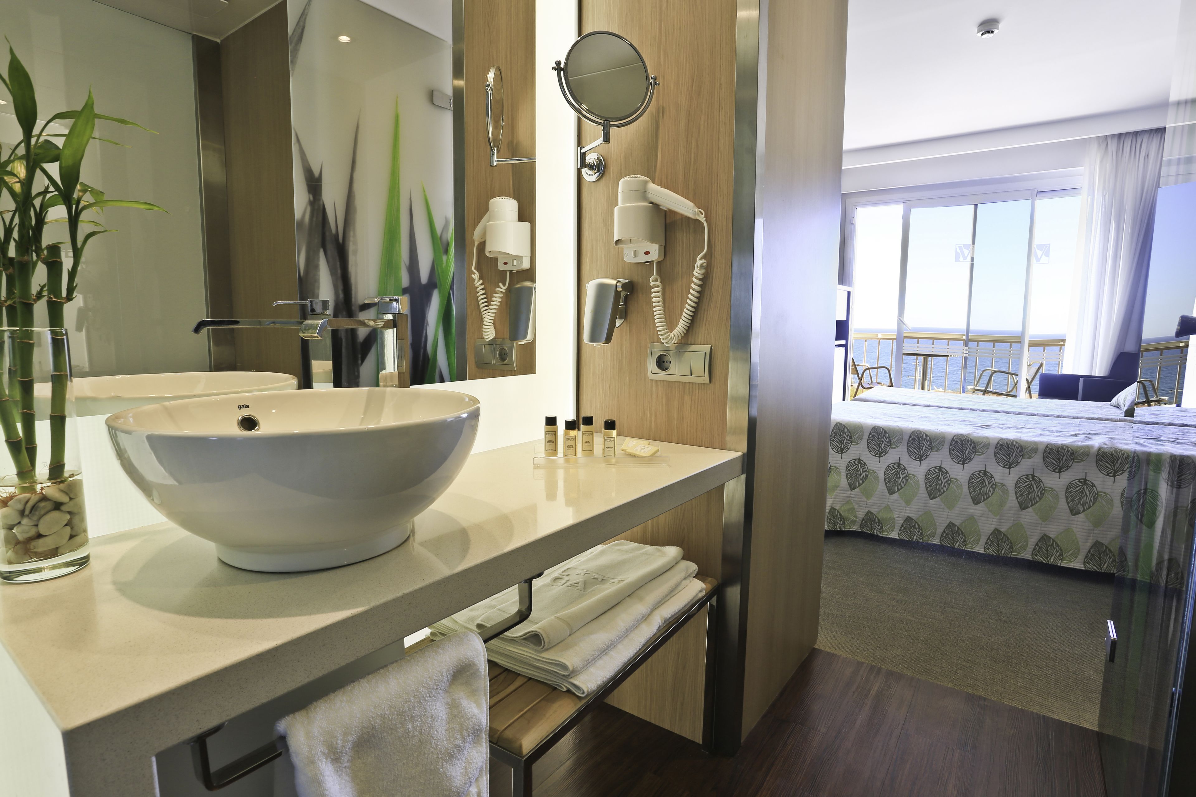 free toiletries, hair dryer, towels