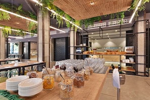 Breakfast, dinner, brunch served; Mediterranean cuisine, garden views