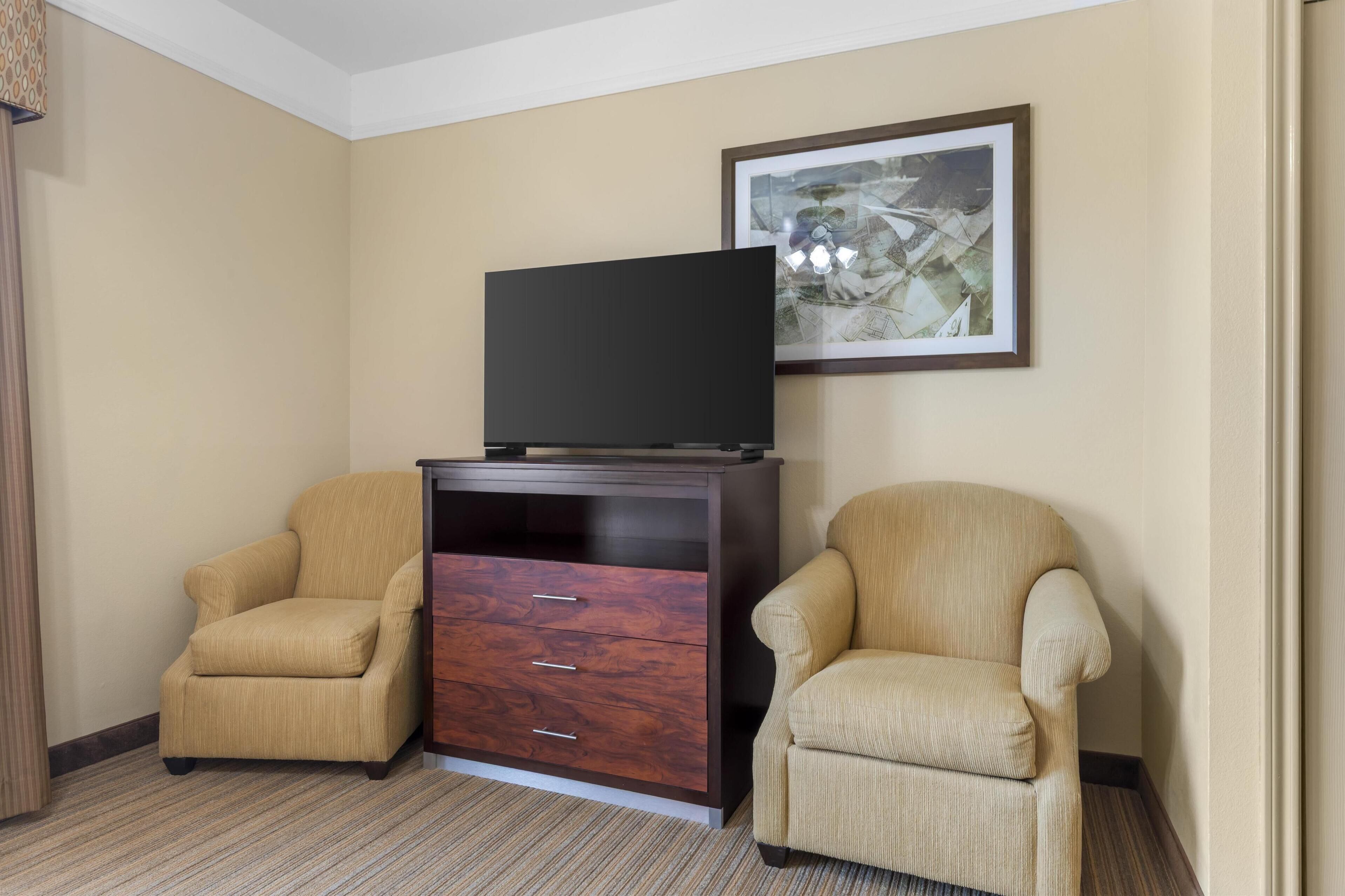 suite, 1 king bed, accessible, non smoking (walk-in shower;with sofabed) | 1 bedroom, pillow-top beds, in-room safe, desk