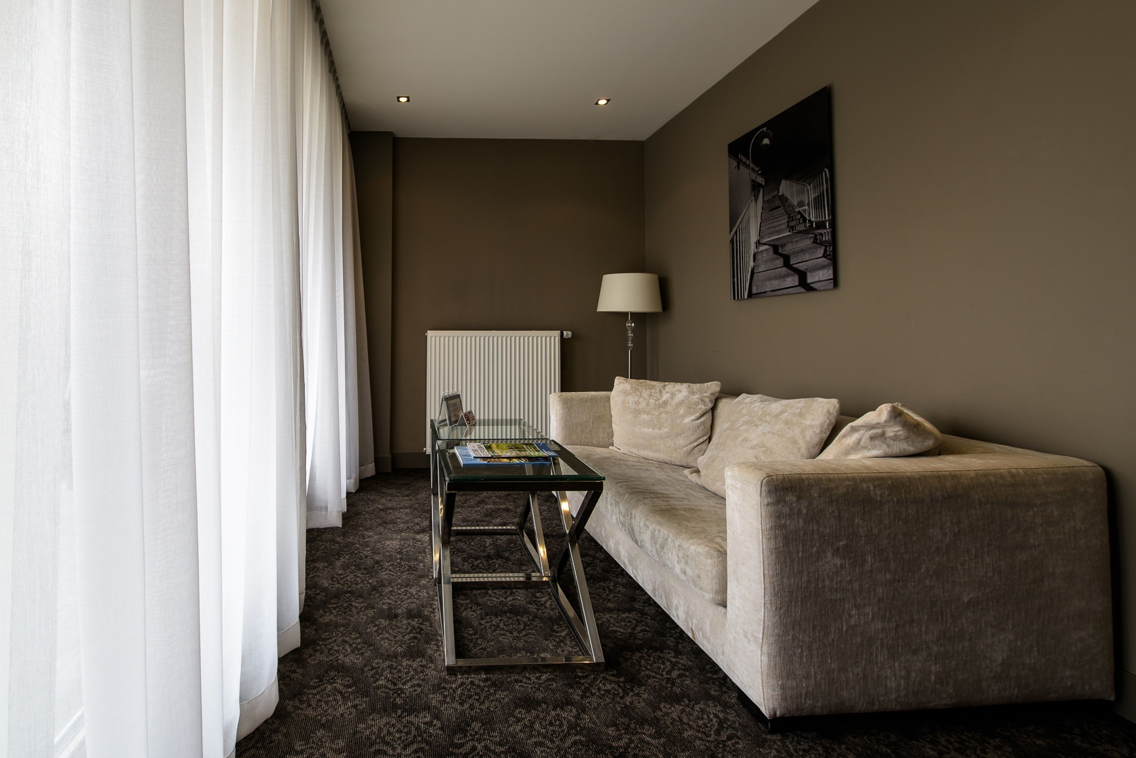 superior double room, jetted tub | living area | lcd tv