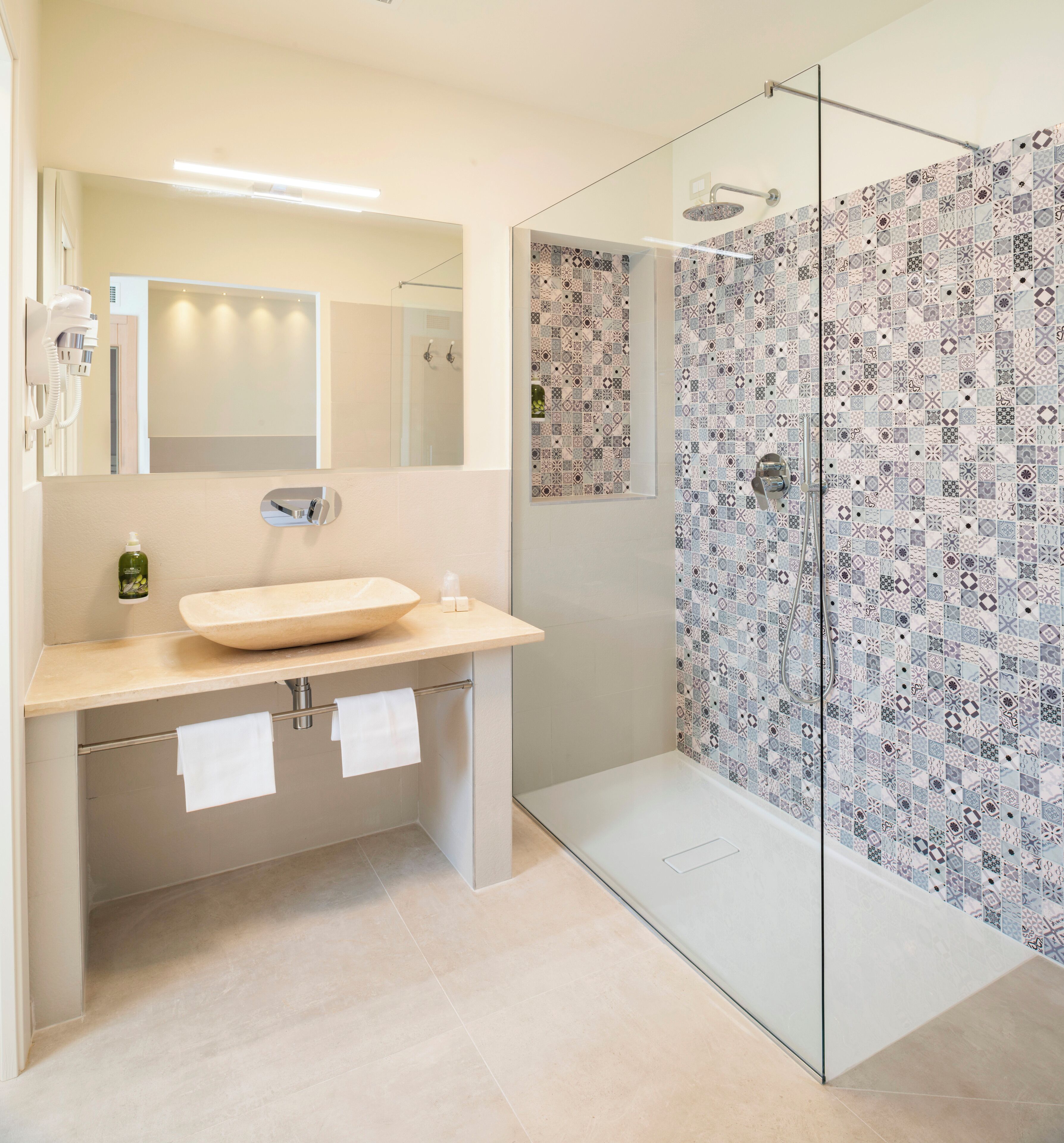 romantic suite | bathroom | eco-friendly toiletries, hair dryer, bidet, towels