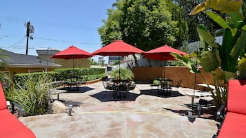 Outdoor pool, pool loungers