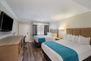 Standard Room, 2 Queen Beds, Non Smoking, Refrigerator & Microwave | 1 bedroom, premium bedding, desk, blackout curtains