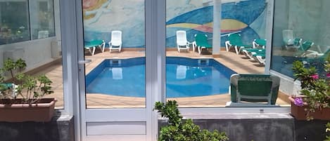 Indoor pool, outdoor pool, open 6 AM to 8:30 AM, free pool cabanas