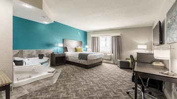 Standard Suite, 1 King Bed, Non Smoking, Jetted Tub | In-room safe, desk, laptop workspace, iron/ironing board