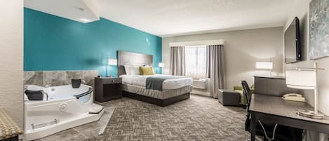 Standard Suite, 1 King Bed, Non Smoking, Jetted Tub | In-room safe, desk, laptop workspace, iron/ironing board