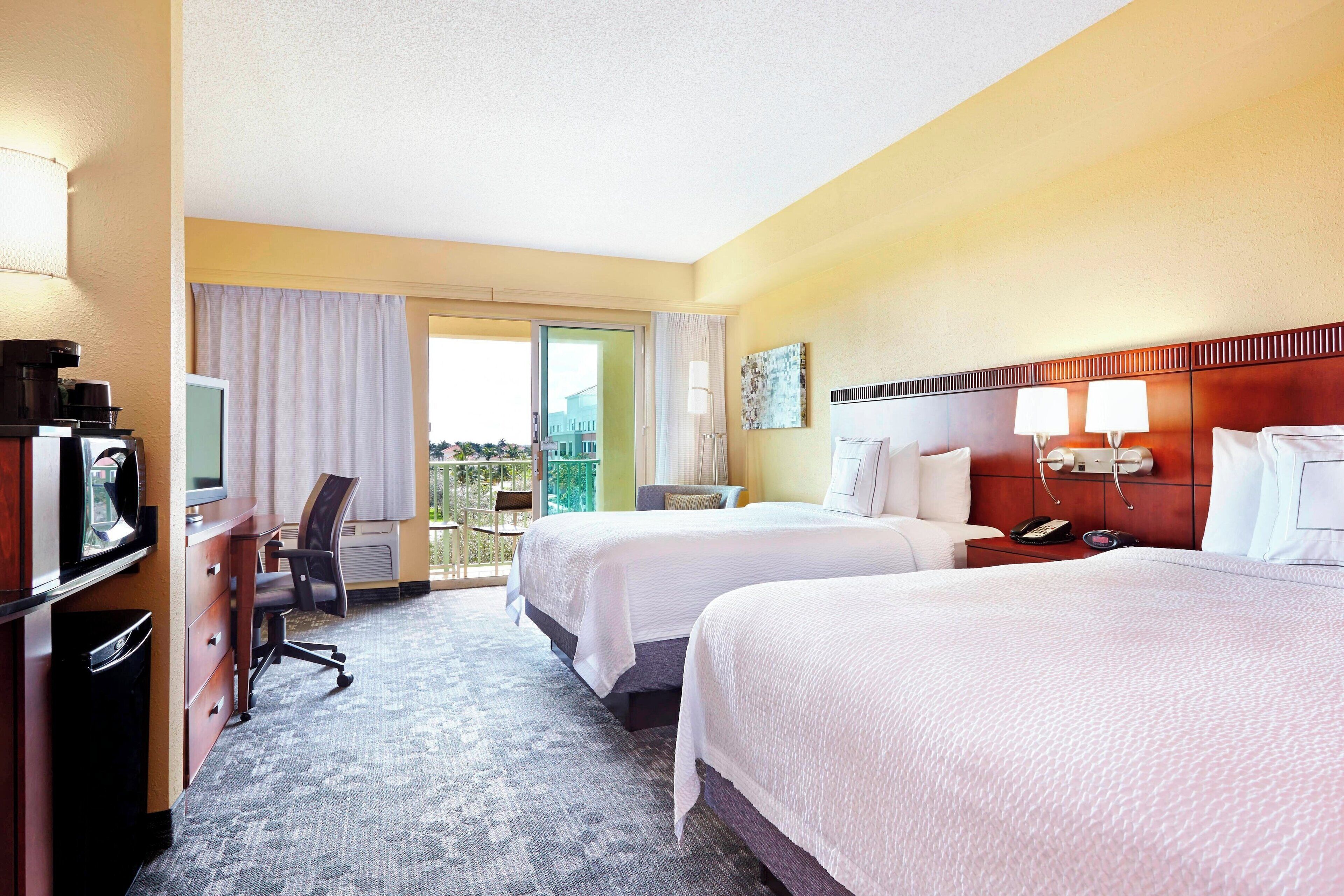 premium bedding, desk, blackout curtains, iron/ironing board