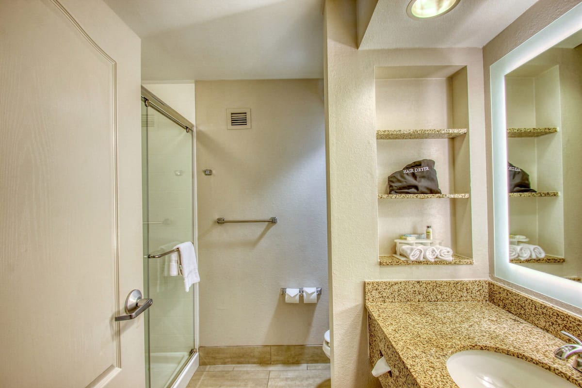 Free toiletries, hair dryer, towels, soap