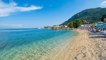 Sun-loungers, beach umbrellas