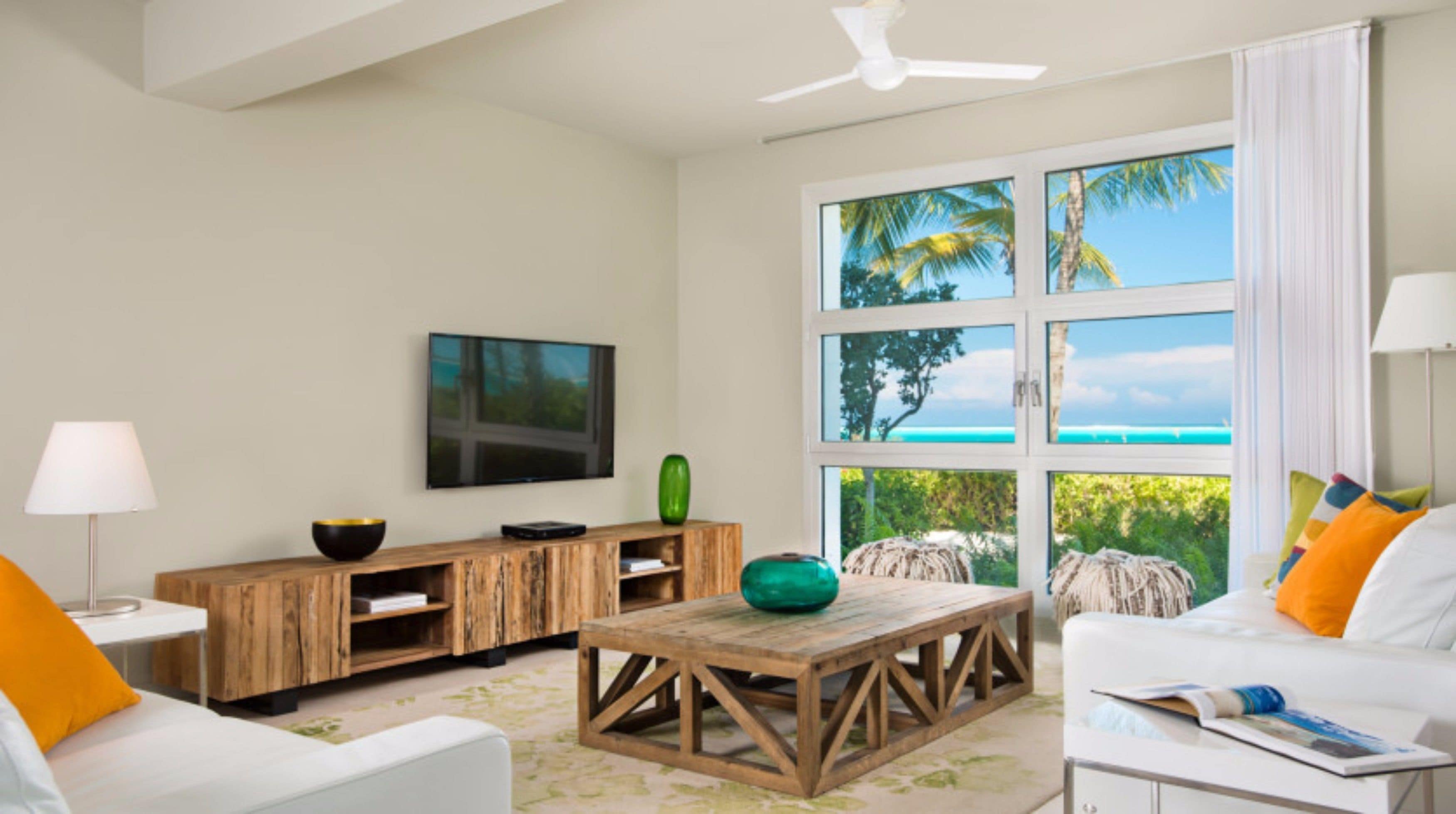 Standard Room, 3 Bedrooms, Oceanfront | Living room | Flat-screen TV, DVD player