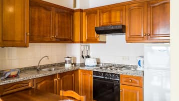 Fridge, oven, stovetop, coffee/tea maker