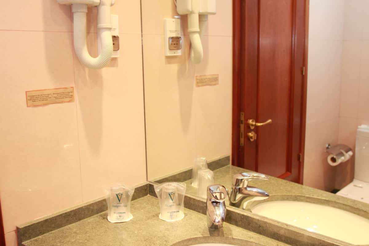 shower, designer toiletries, hair dryer, bathrobes