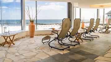 Sauna, body treatments, facials, manicures and pedicures, massages