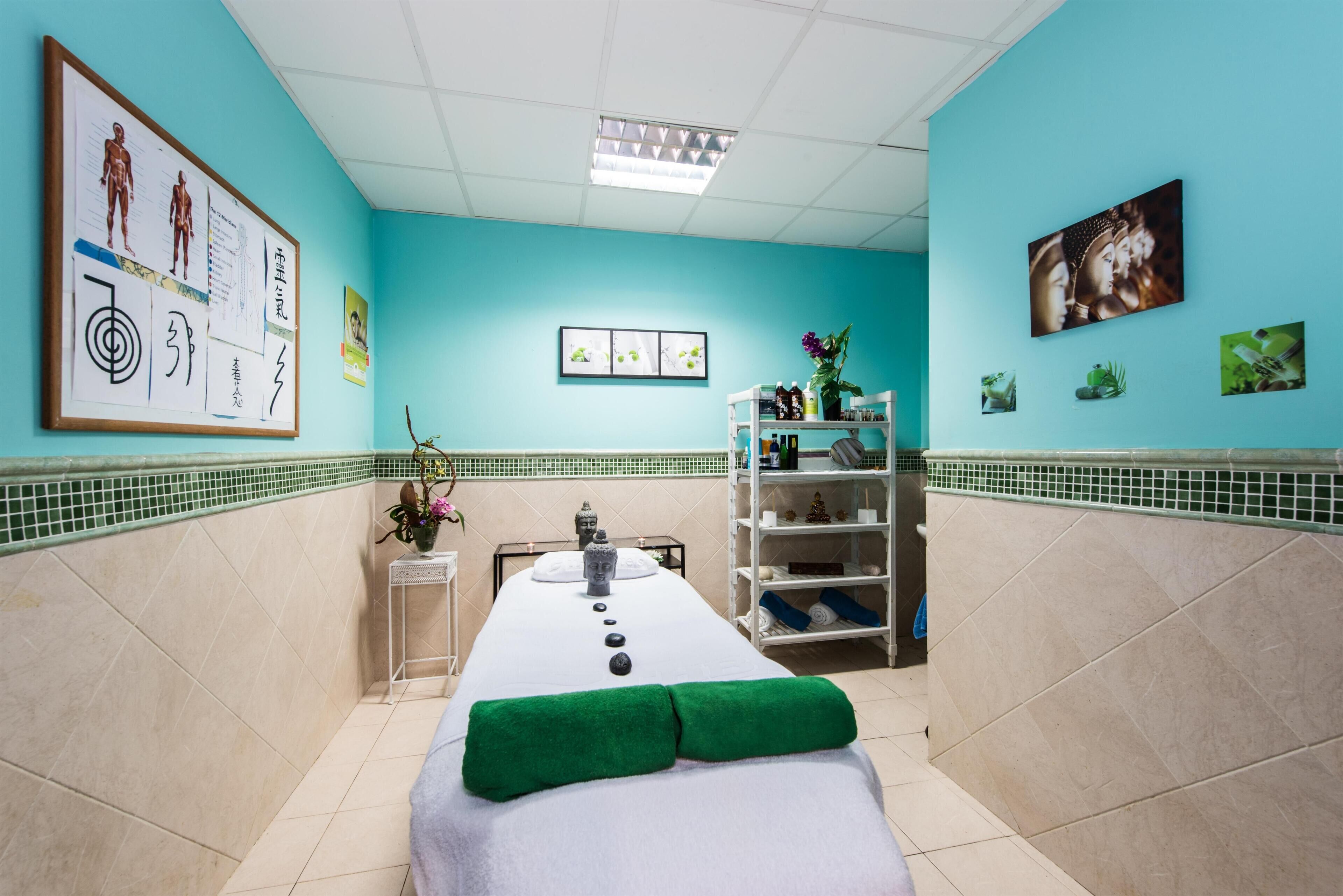 Sauna, hot tub, body treatments, facials, massages