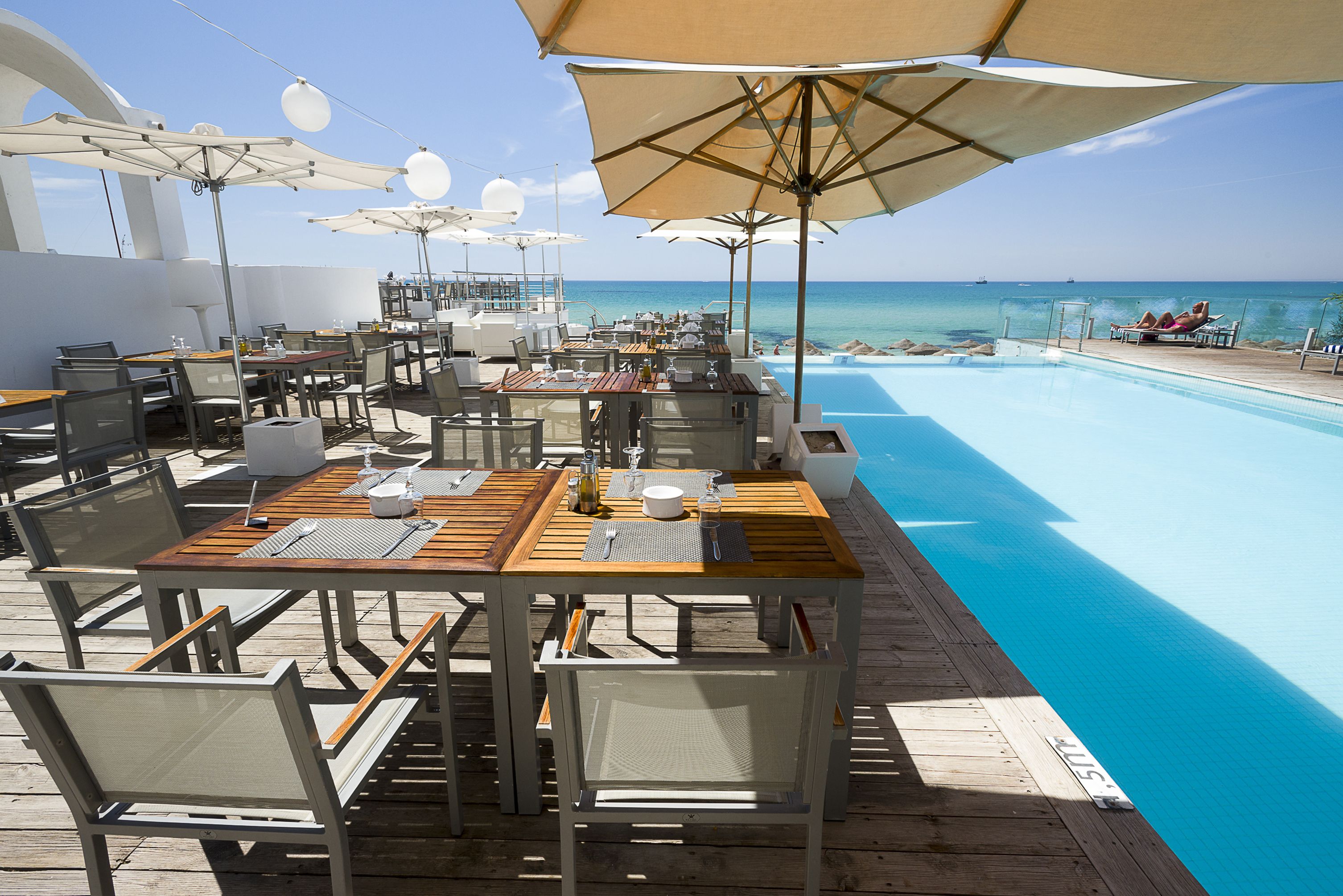 indoor pool, 2 outdoor pools, pool umbrellas, pool loungers