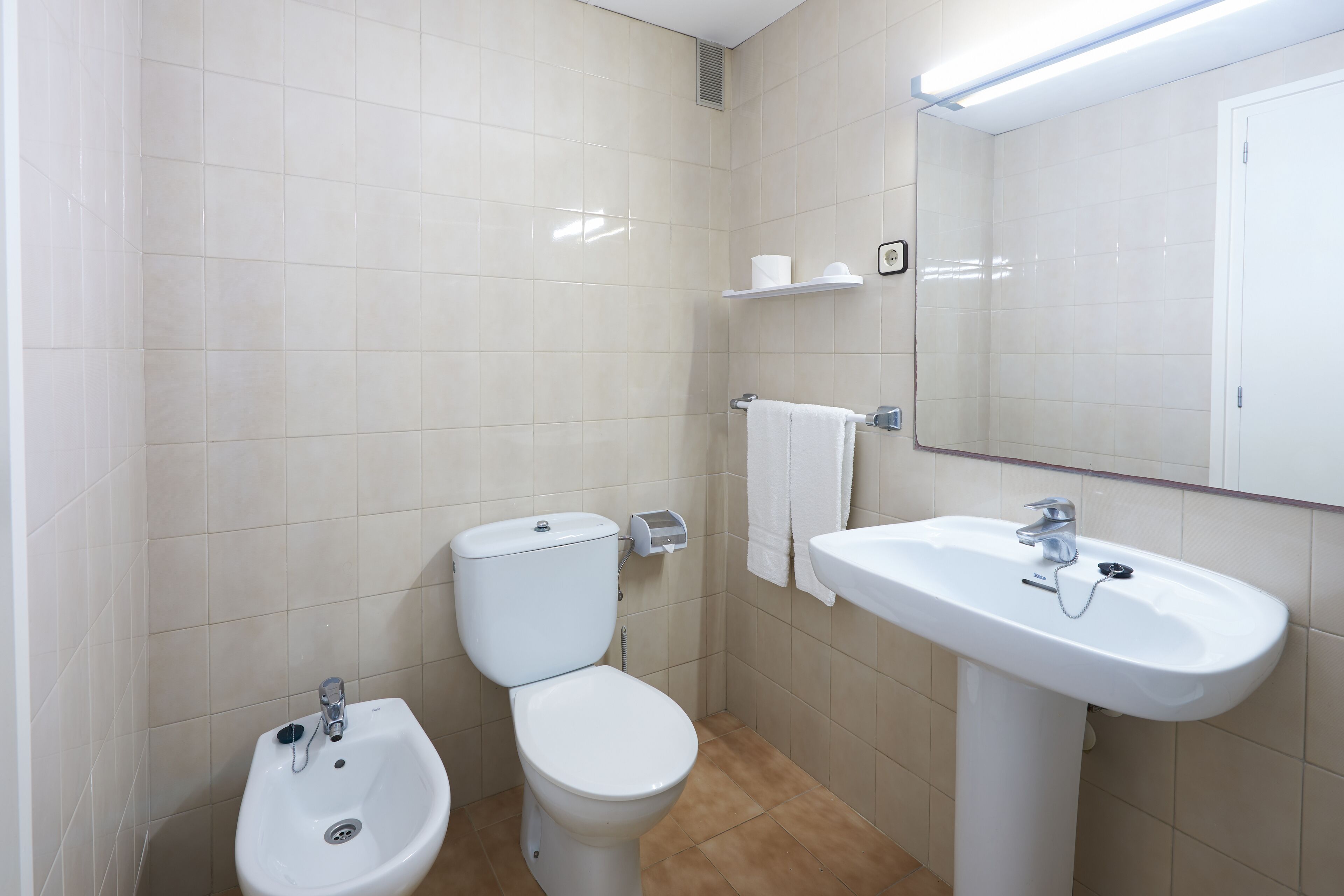 free toiletries, hair dryer, towels