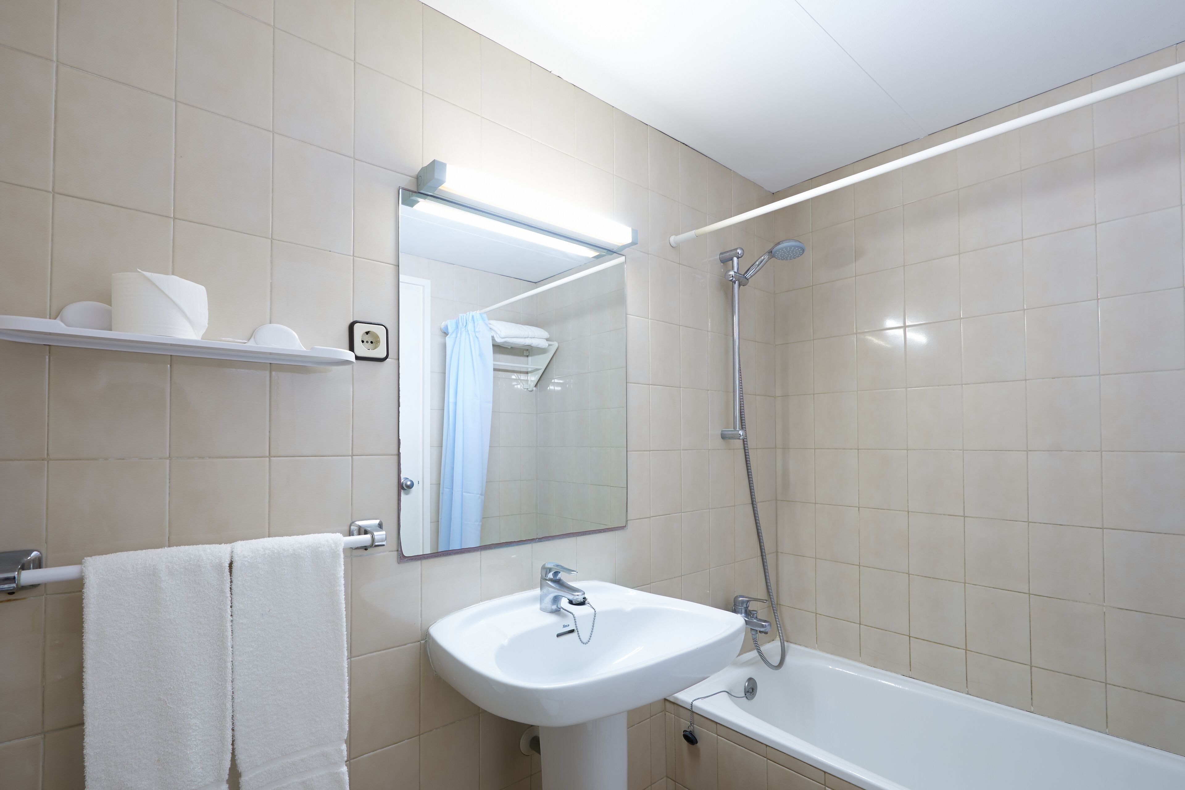 free toiletries, hair dryer, towels