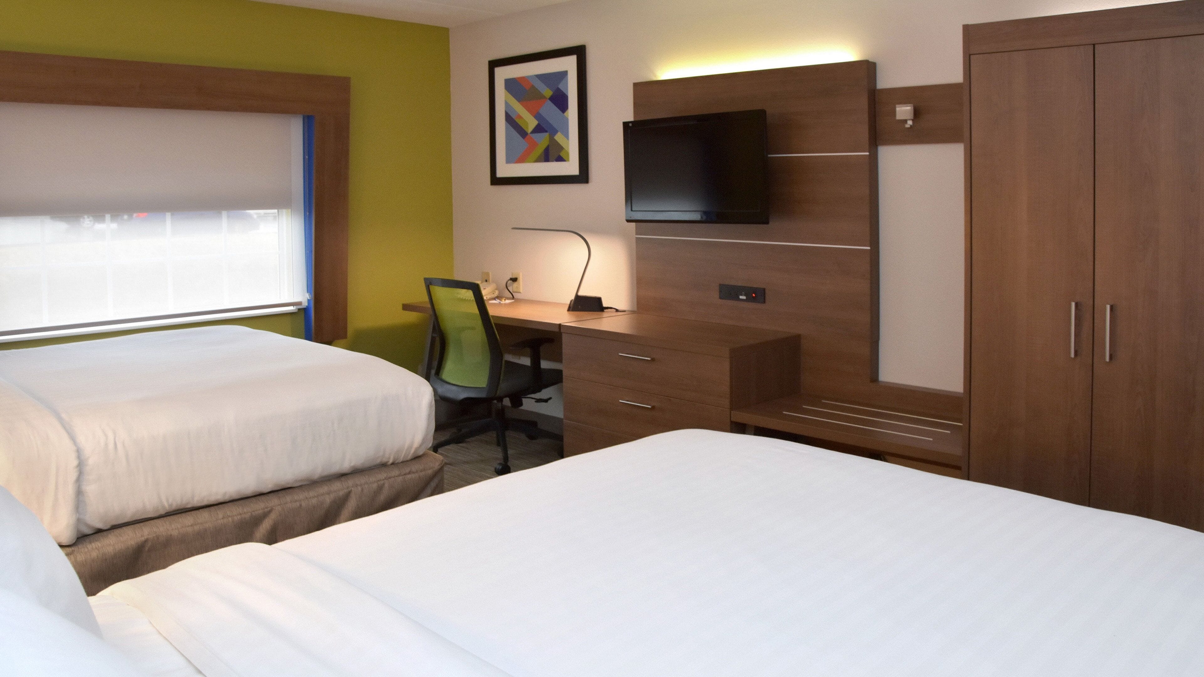 standard room, 2 queen beds | in-room safe, desk, laptop workspace, soundproofing