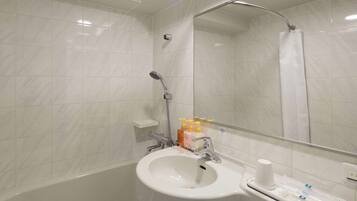 Shower, hair dryer, slippers, electronic bidet