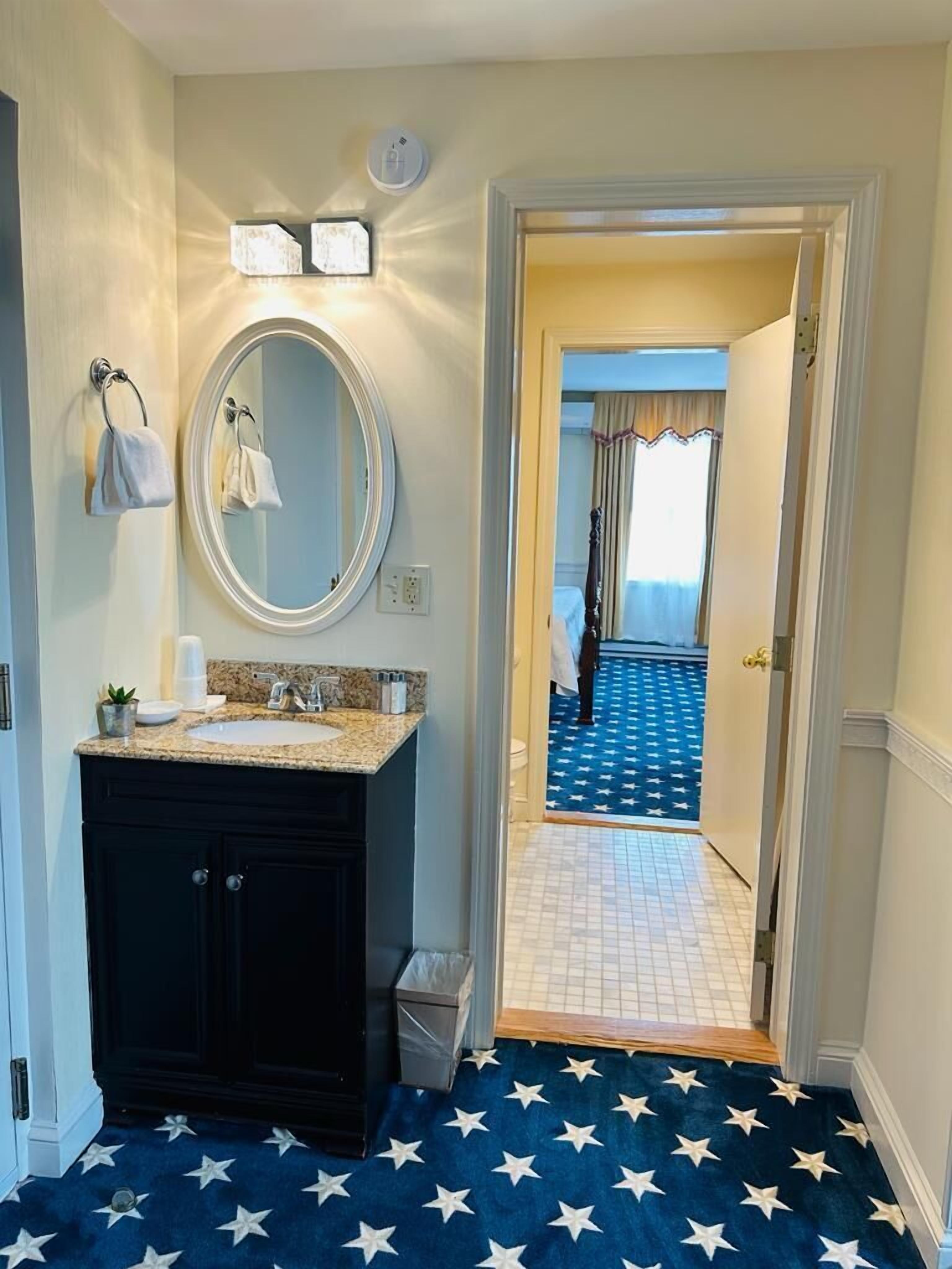 suite, 1 king bed with sofa bed (no pets) | bathroom | free toiletries, hair dryer, towels