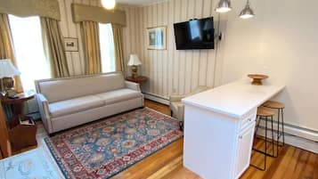 Apartamento tradicional (Pet Friendly) | Zona de estar | Televisión de plasma de 45 pulgadas con canales por cable