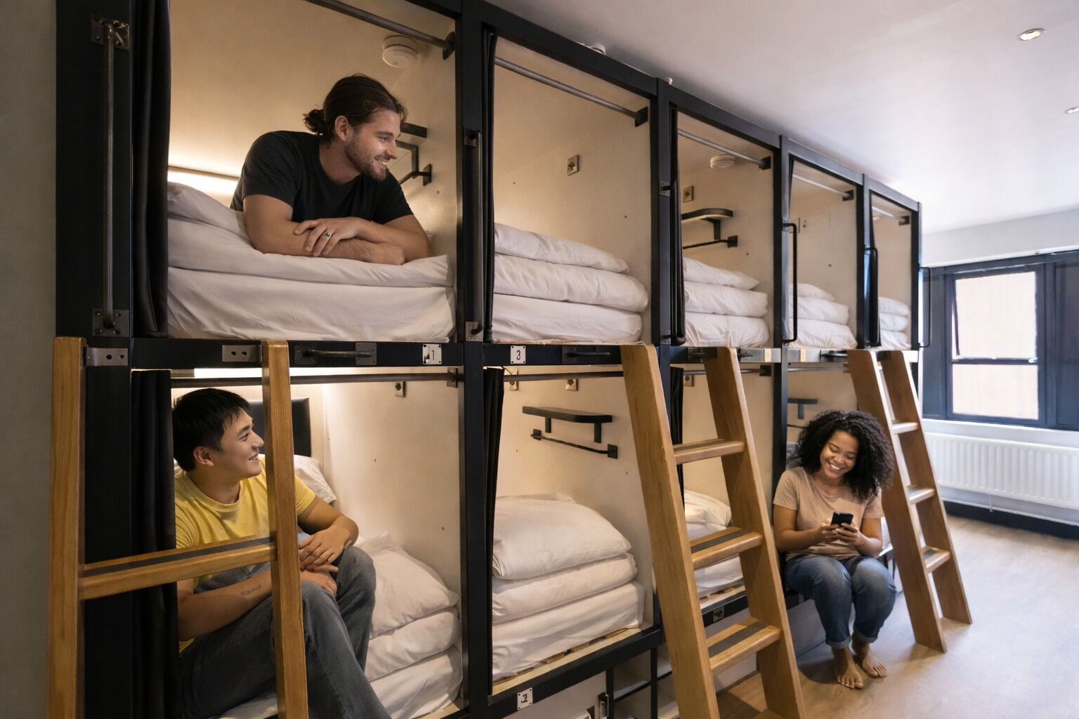 Dortoir Partagé Deluxe, femmes uniquement | Chambres insonorisées, fer et planche à repasser, Wi-Fi gratuit