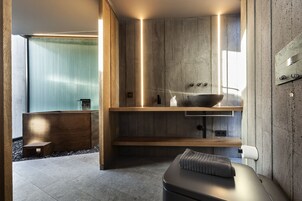 Designer-Toilettenartikel, Haartrockner, Handtücher