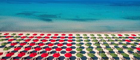 Private beach, beach bar