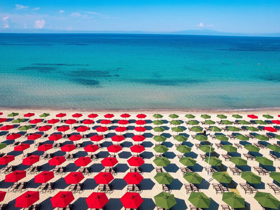 Private beach, beach bar