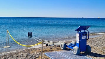 In Strandnähe, Cabañas (gegen Gebühr), Liegestühle, Sonnenschirme