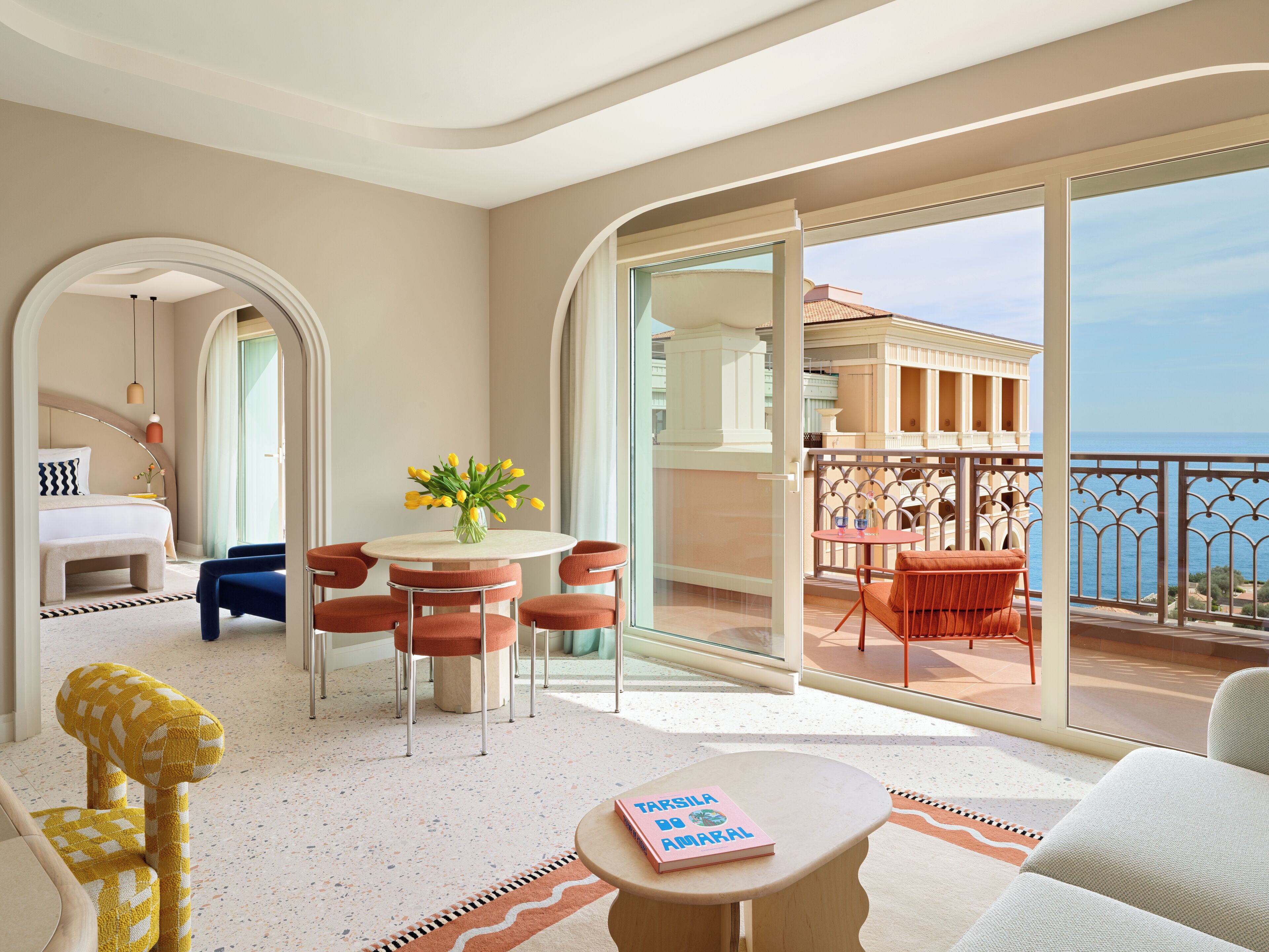 suite, sea view | living area | flat-screen tv, pay films