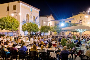 Outdoor banquet area