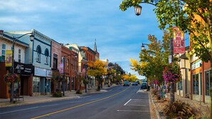 A street lined with historic buildings, a clear road, and a few parked cars. - Holiday Inn Express & Suites Milton by IHG (Milton)