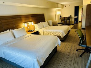 Suite, Multiple Beds | Desk, laptop workspace, blackout drapes, iron/ironing board