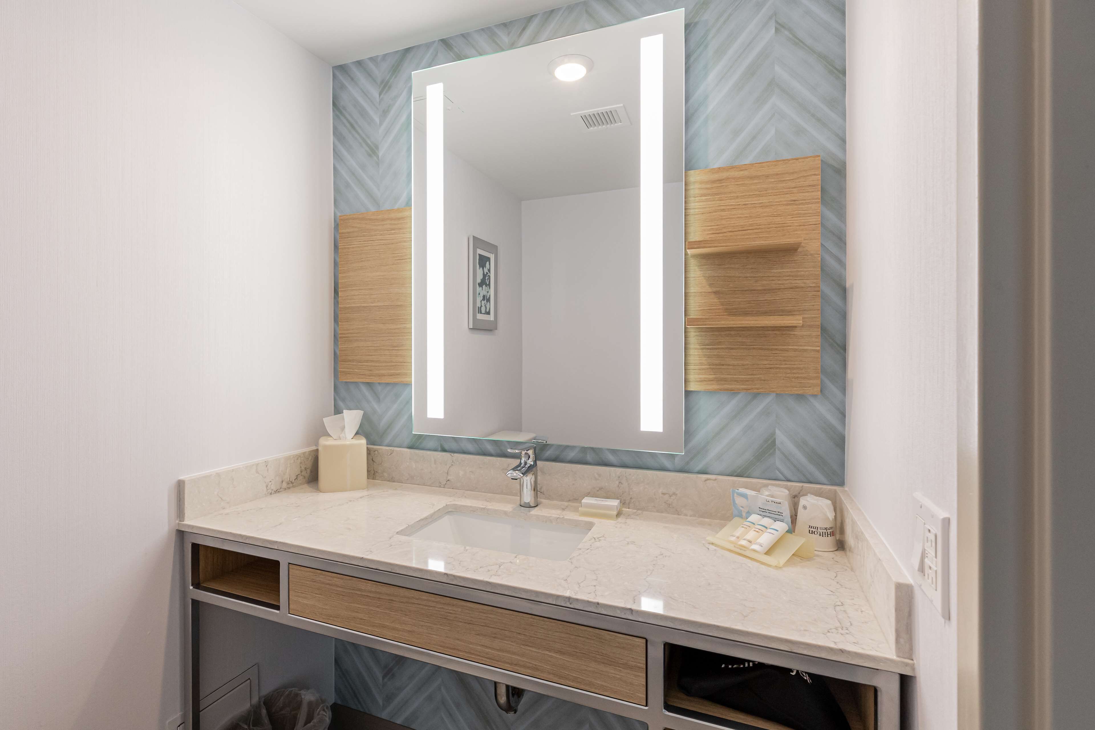 combined shower/bathtub, free toiletries, hair dryer, towels