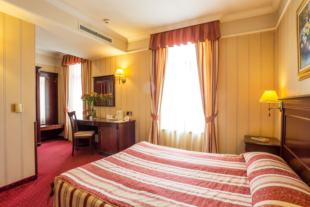 Minibar, desk, iron/ironing board (on request), WiFi (surcharge)