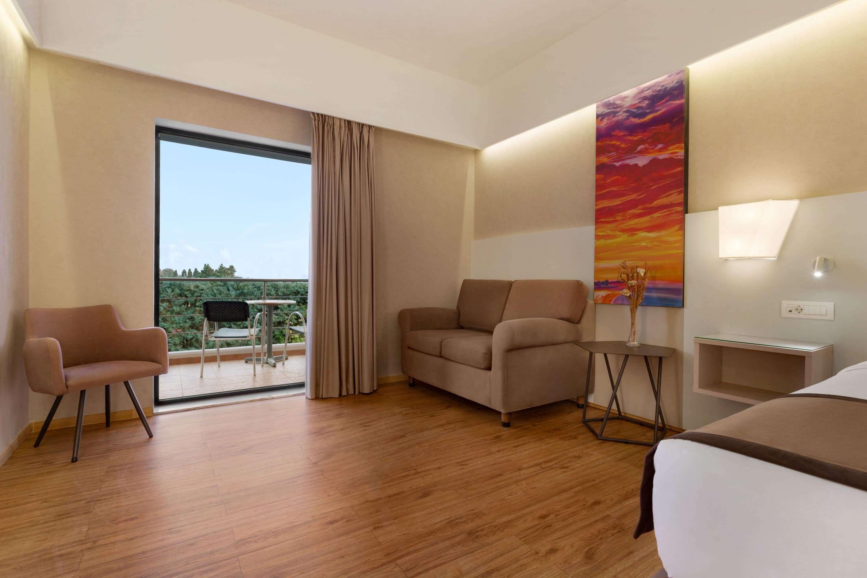 family room, 1 king bed, non smoking, garden view (superior) | premium bedding, down duvets, pillow-top beds, minibar